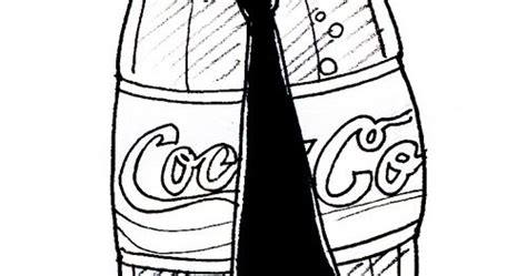 COLOREA TUS DIBUJOS Botella De Coca Cola Con Corbata Para Colorear Y