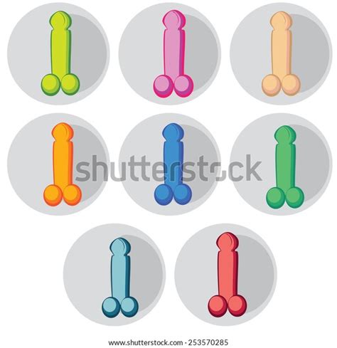 Vector Round Icons Penis Bright Different Stock Vector Royalty Free