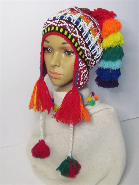 Beautiful Colourful Peruvian Hat Handmade Unisex Peruvian Etsy Uk