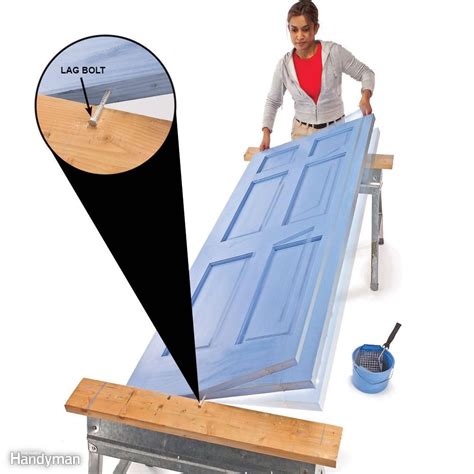 You can paint your door in place or remove it from the hinges if you have a storm or glass door to protect your home and keep bugs and debris from floating into your home. Great Tips for Painting Doors | Painted doors, Painted ...