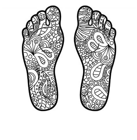 Zentangle Feet Pdf Coloring Page Etsy Uk