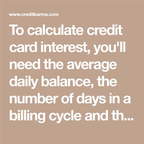 Check spelling or type a new query. To calculate credit card interest, you'll need the average daily balance, the number of days in ...