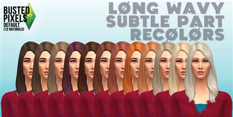 Busted Pixels Long Wavy Subtle Part Hairstyle Sims Hairs