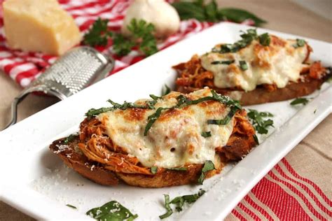 Open Faced Pulled Chicken Parmesan Sandwiches The Suburban Soapbox