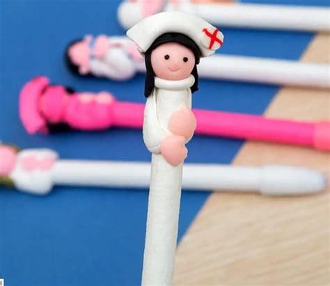 10pcs Lot Cute Creative Stationery Wholesale Cute Doctor Nurse Polymer Caly Ball Pen Character