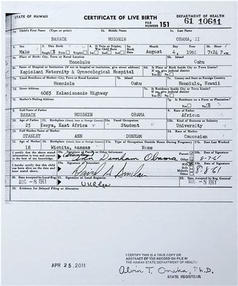 White House Releases Obama Birth Certificate