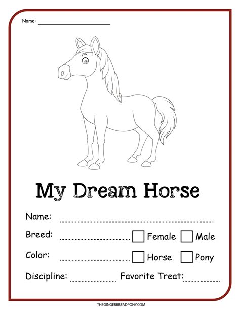 Free Printable Horse Activity Book For Kids The Gingerbread Pony