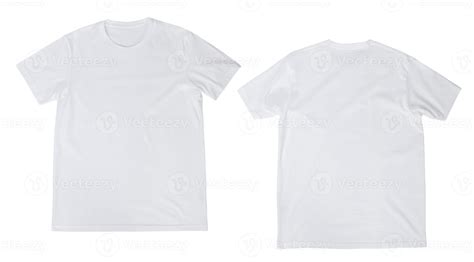 Maqueta De Camiseta Blanca En Blanco Delante Y Detrás Aislado Sobre