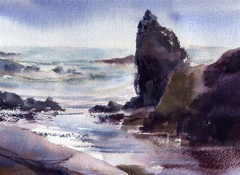 Paint A Rocky Shore Seascape In Watercolor Watercolor Methods