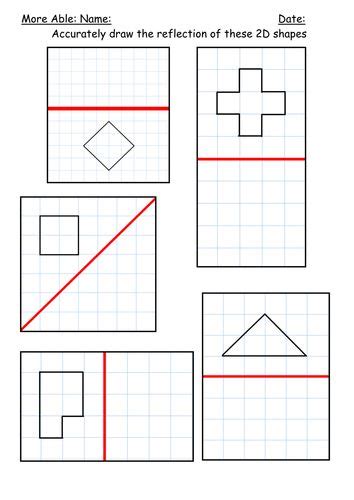 Reflection Of Shapes Teaching Resources Reflection Math Learning
