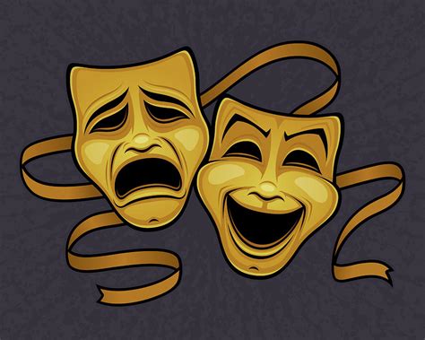 Gold Comedy And Tragedy Theater Masks Photograph By John Schwegel Pixels