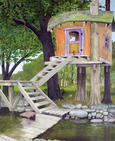 Tree House Painting At Explore Collection Of Tree