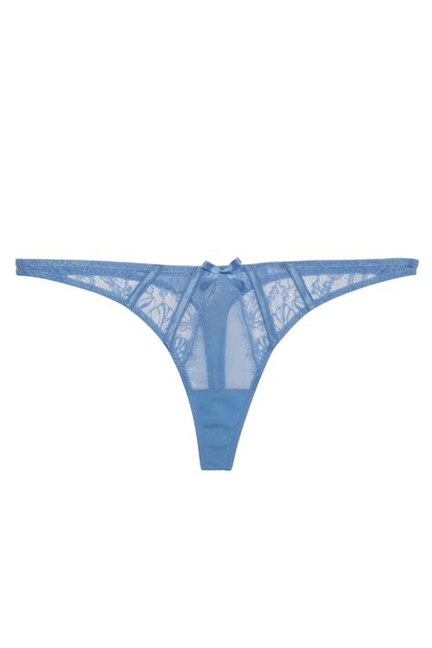 Fallon Cornflower Blue Lace Thong Playful Promises