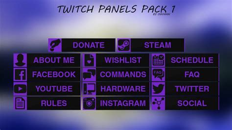 In this section you find panels, that you are allowed to use in your stream for free. Free Twitch Panels/Buttons Pack Template 1 - Any Colour ...