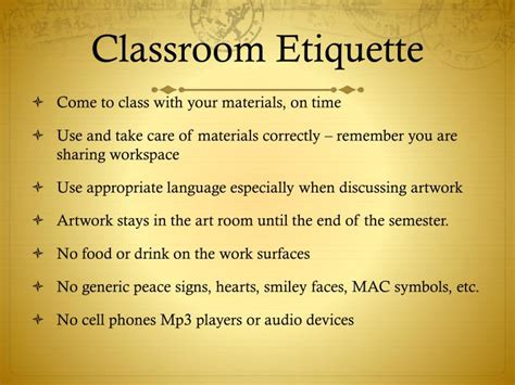 Ppt Classroom Etiquette Powerpoint Presentation Free Download Id