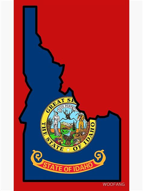 Póster Banderas Esquemas Del Estado De Los Estados Unidos Idaho