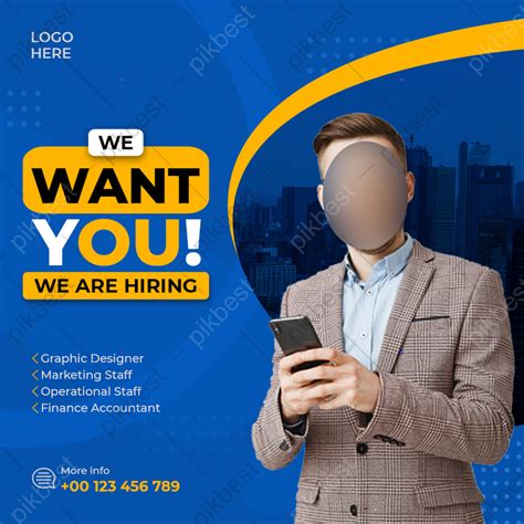 We Are Hiring Job Vacancy Square Banner Or Social Media Post Template