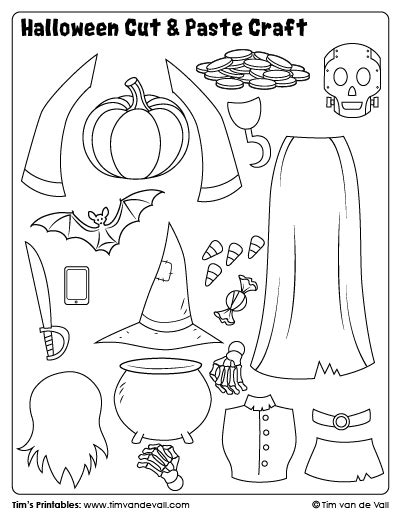 Halloween Cut And Paste Craft 03 400 Tims Printables
