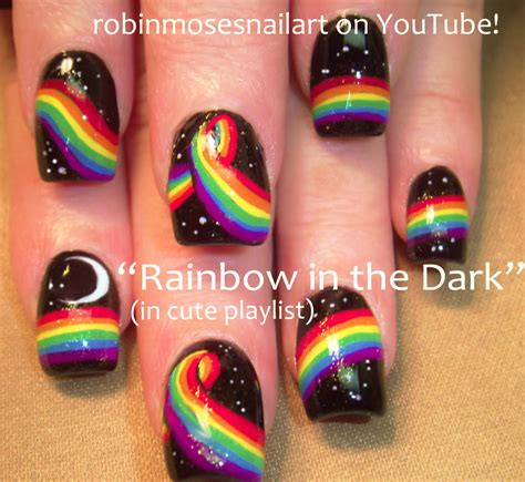 Nail Art By Robin Moses Rainbow Nails Rainbow Nail Art Dog Paw