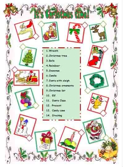 Christmas worksheets and online activities. English corner: Christmas worksheets