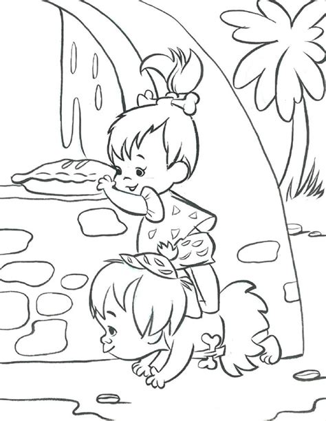 Pebbles And Bamm Bamm Coloring Page Coloring Pages Colouring Pages Coloring Books