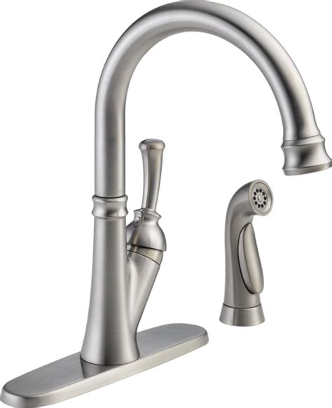 We have a delta kitchen faucet that has had a slow leak / drip for a week or so now and i decided to fix it using a kit. Single Handle Kitchen Faucet with Spray 11949-SS-DST ...