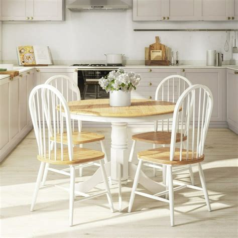 Many styles, sizes, colors & decor to choose from. Rhode Island Natural & White Round Kitchen Dining Table ...