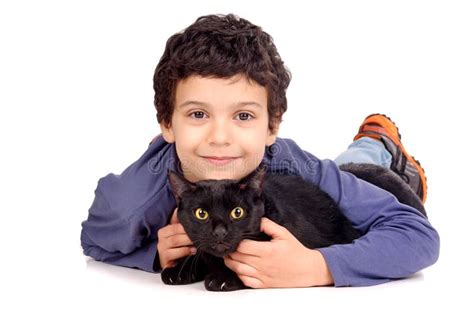 Boy With Cat Stock Image Image Of Beautiful Orange 36386761