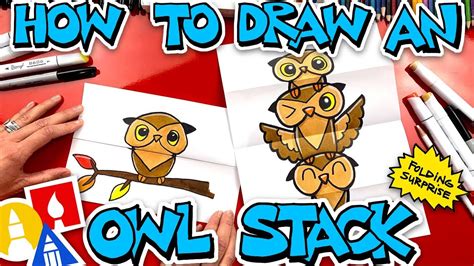 How To Draw An Owl Stack Folding Surprise With Mrs Hubs Youtube