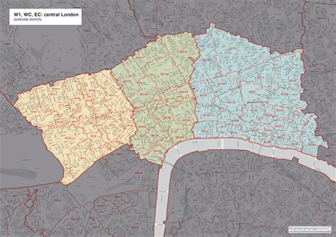 London W Wc Ec Postcode Districts Detailed Map Preview V3 Maproom