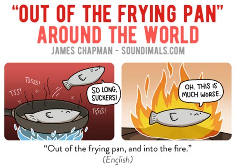 “out Of The Frying Pan Into The Fire” Is An English Proverb That