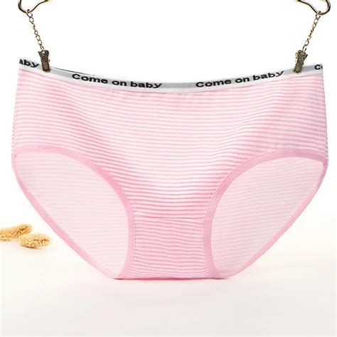 Zqtwt Fashion Cute Women Cotton Panties Sexy Lingerie Pink Soft Breathable Stripe Briefs Girl S