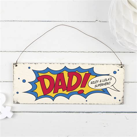 Personalised Superhero Dad Sign By Delightful Living