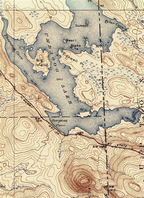 Umbagog Lake 1944 Old Topographic Map Usgs Custom Composite Etsy