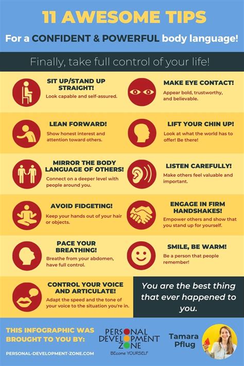 11 Confident Body Language Tips To Feel Empowered In 2020 Infographic