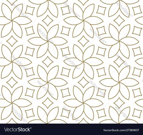 Seamless Floral Pattern With Abstract Geometric Vector Image