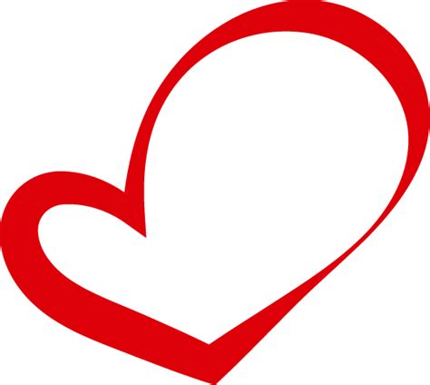 Curved Red Heart Outline Png Image Download Heart Outline Heart