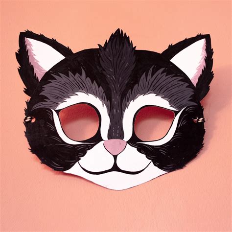 Black Cat Mask Toddler To Kid Size Halloween Mask Kids Cat Etsy
