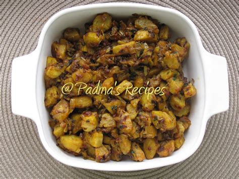 This is a quick and easy sidedish you could make with raw banana, it taste really delicious, it turns crispy and taste amazing. Padma's Recipes: VAZHAKKAI VARUVAL(RAW BANANA FRY)