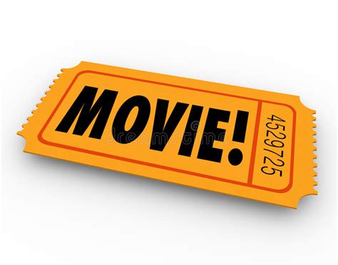 Movie Ticket Admission Pass Admit Access Cinema Film Stock Illustration