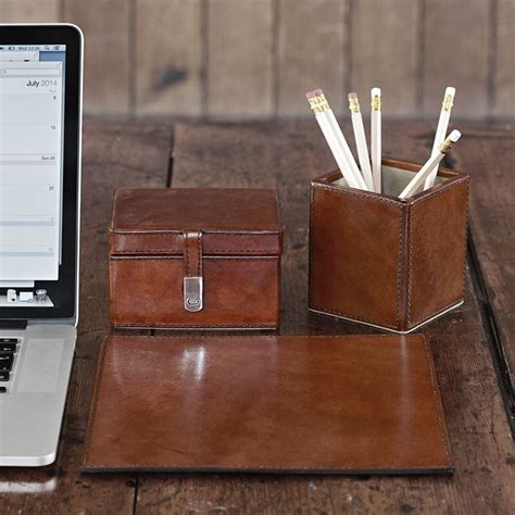 Find unique & stylish office gifts & desk accessories for men on owen & fred. Leather Desk Set Small By Life Of Riley ...