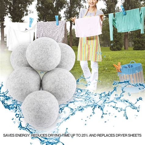 otviap 6pcs natural wool dryer ball reusable eliminate static laundry softener alternative