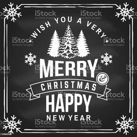 Wish You A Very Merry Christmas And Happy New Year Stamp Sticker With