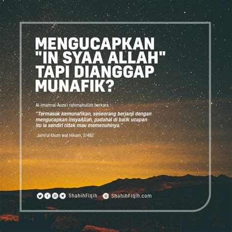 MENGUCAPKAN INSYAALLAH TAPI DIANGGAP MUNAFIK Nasihat Sahabat