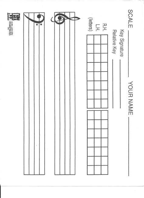 Piano Primer Level 1 Teaching Aid Blank Scale Sheet Piano Teaching
