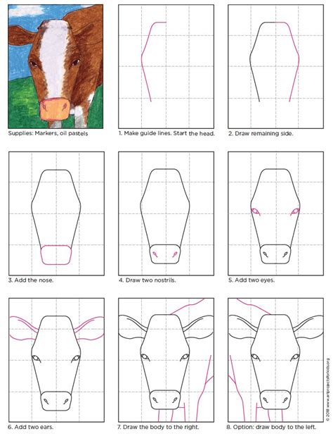 Easy How To Draw A Cow Face Tutorial And Cow Face Coloring Page Artofit