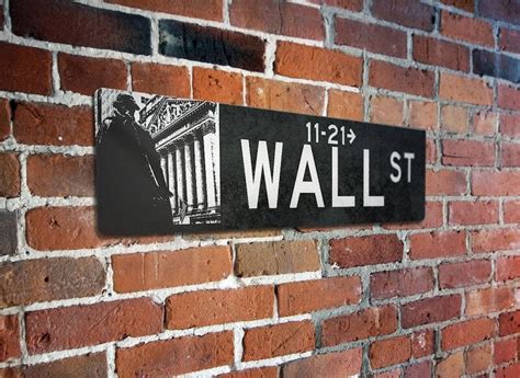 Wall Street Street Sign Wall Street Aluminum Street Sign Etsy