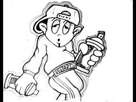 From bacis sketch to dope fill in and outline. How To Draw A Simple Graffiti Character--BY WIZARD - YouTube