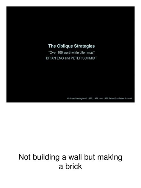 Oblique Strategies Pdf
