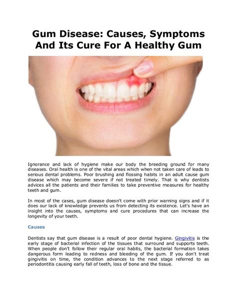 Gum Disease Causes Symptoms And Its Cure For A Healthy Gum